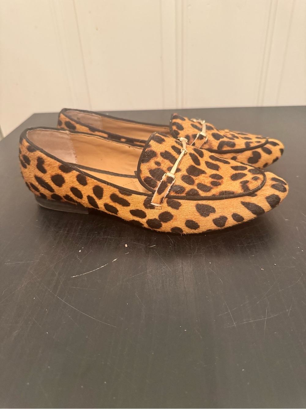 Rachel Zoe Leopard Cheetah Print Leather Loafers Size 8